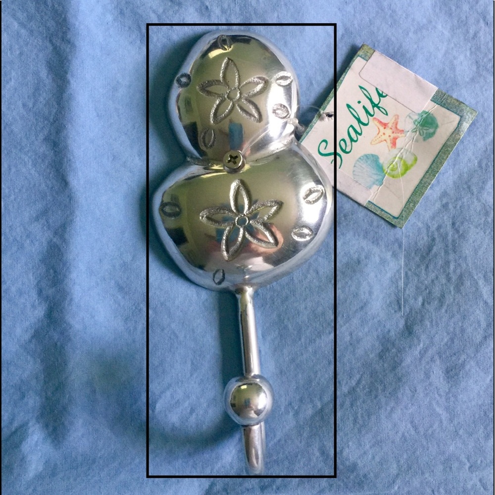 Coastal Sand Dollar Wall Hook Silver
